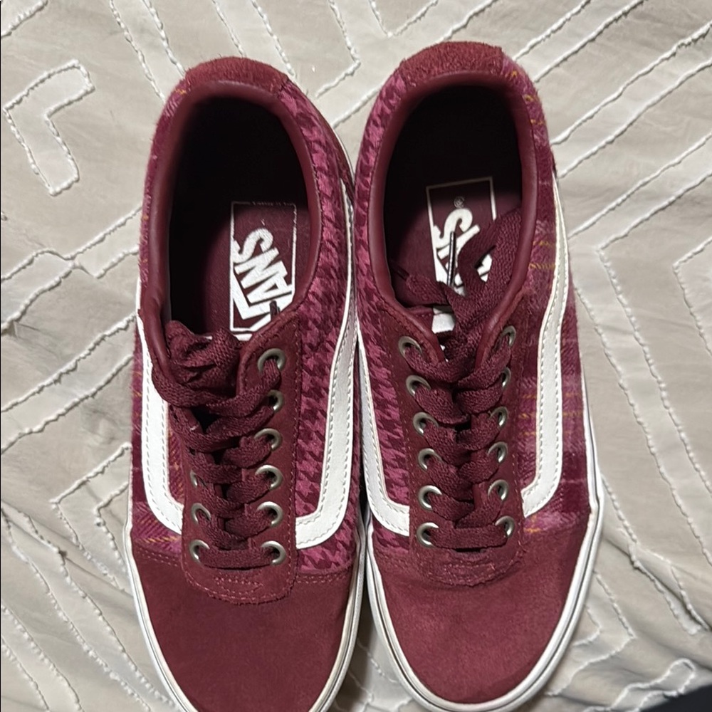 Vans Maroon Sneakers with White Details